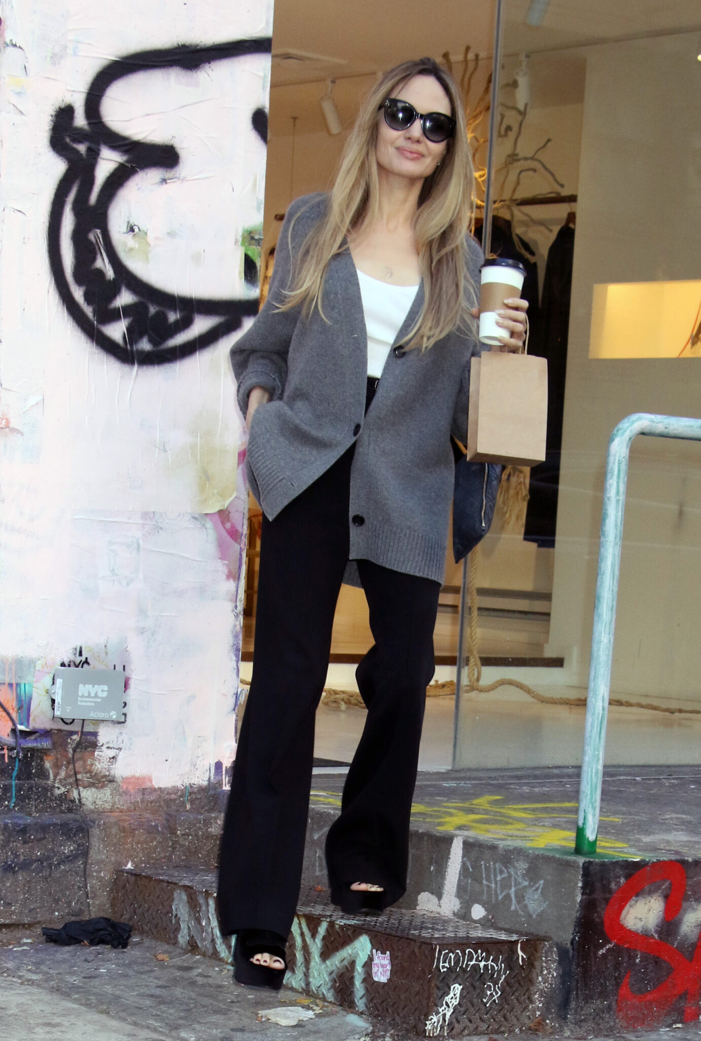 Angelina Jolie seen leaving Atelier Jolie George V Magazine